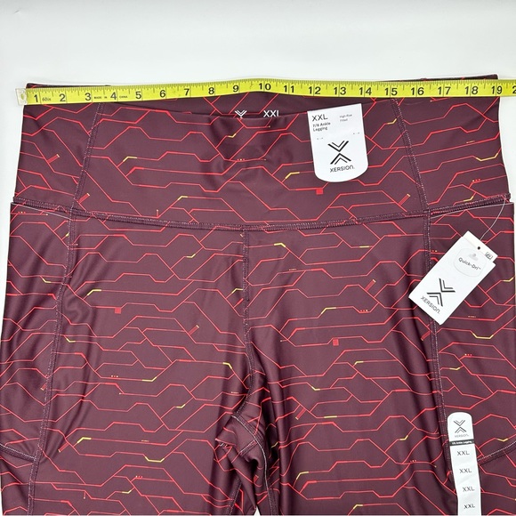 Xersion Women’s High Tech Burgundy Train High Rise 7/8 Ankle Legging L XL XXL - Picture 13 of 13